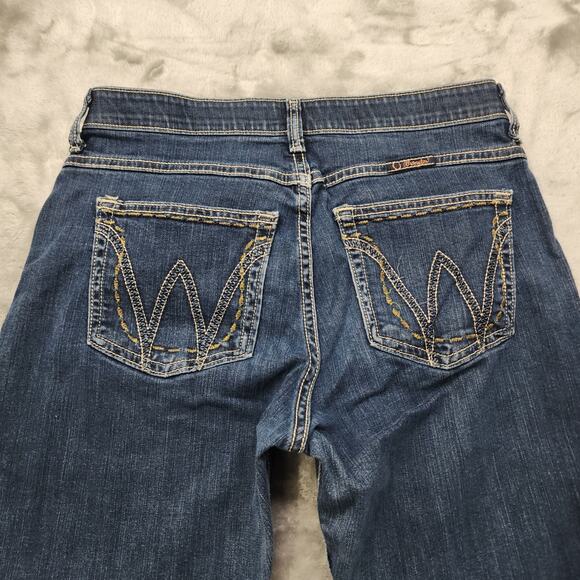 Wrangler Jeans Womens 9/10 X 30 Blue Ultimate Riding Q-Baby Mid-Rise Bootcut - Picture 5 of 14